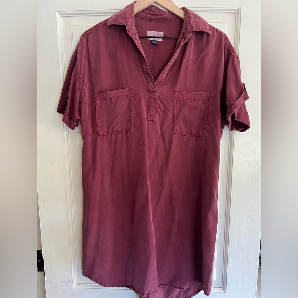 Universal thread shirt dress maroon EUC